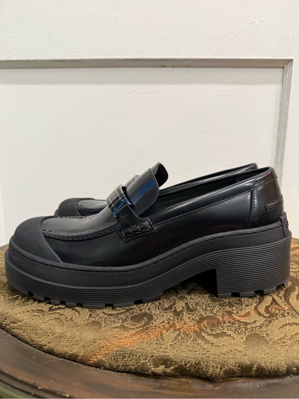 Dior “Code” Black Chunky Leather Loafers - Picture 7 of 10